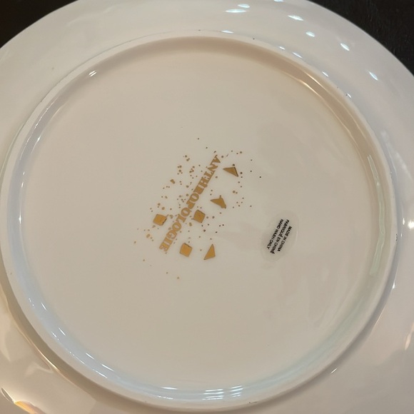 New Anthropologie Night Sky Pink & Gold Star Dessert Plate Set AnthroLiving - Picture 9 of 9